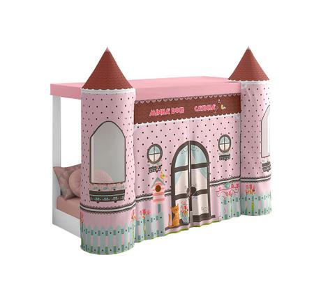 Cama Infantil Casa de Boneca com Cama Auxiliar e Luz/LED Pura