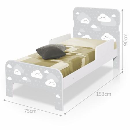 Imagem de Mini Cama Nuvem Cinza Menino e Menina com Colchão