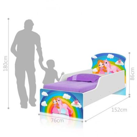 Imagem de Mini Cama Princesa Unicórnio com mesa de cabeceira e Colchão