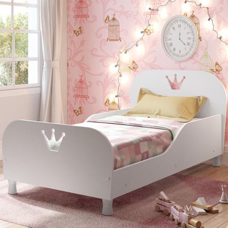 Mini Cama Realeza com colchão 150cmx70cm 100% MDF Multimóveis Branca Imagem de Mini Cama Realeza com colchão 150cmx70cm 100% MDF Multimóveis Branca
