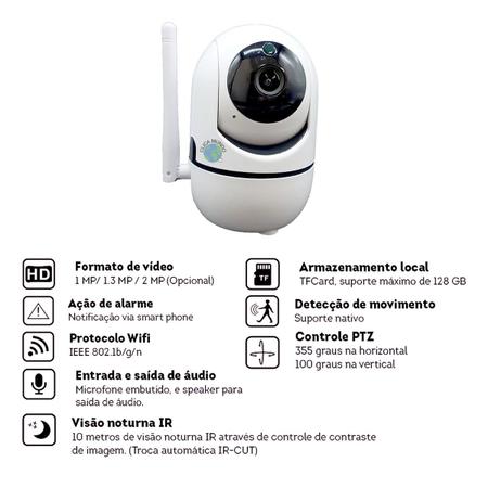 Imagem de Mini Camera Segurança Robô Wifi Hd Babá Pet Onvif Noturna