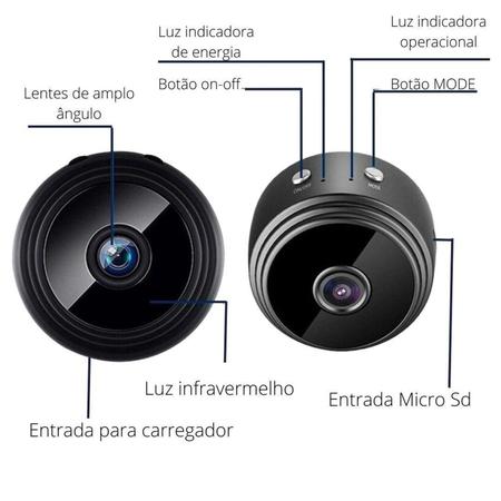 Imagem de Mini Câmeras De Segurança Wifi 1080p Hd Sem Fio Espiã.