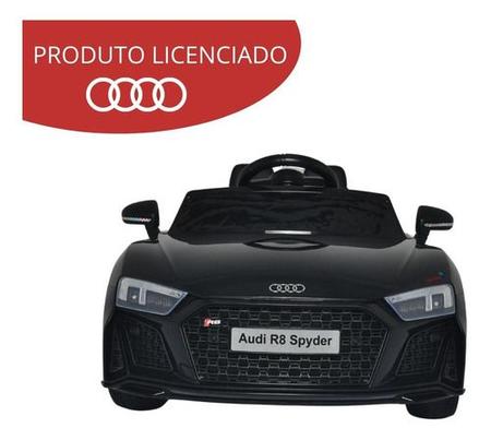 Imagem de Mini Carrinho Elétrico Infantil Audi R8 Spyder 12v Preto
