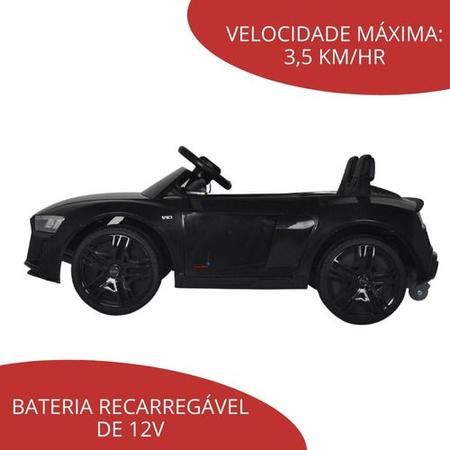 Imagem de Mini Carrinho Elétrico Infantil Audi R8 Spyder 12v Preto