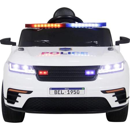 Imagem de Mini Carro Elétrico Bel Brink  R/C Drift Polícia Branco 12V 3+ 936301