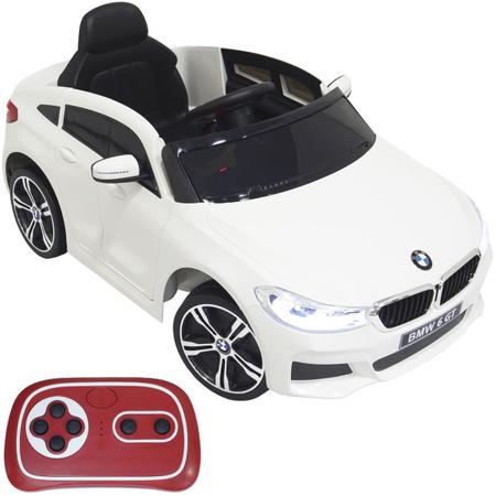 Mini Carro Elétrico Infantil 12V BMW 6 GT Controle Remoto Criança Brinqway  Bw-178Br Branca