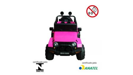 Mini Carro Elétrico Infantil Com Controle Remoto Rosa BW028RS