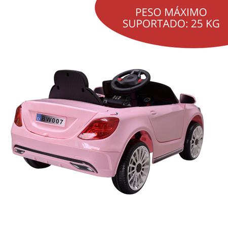 Mini Carro Elétrico Infantil 6v Com Controle Remoto Rosa BW007RS