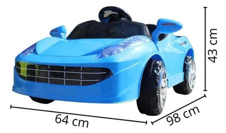 Imagem de Mini Carro Elétrico Infantil 6v Importway Com Controle Remoto Azul