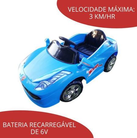 Imagem de Mini Carro Elétrico Infantil 6v Importway Com Controle Remoto Azul