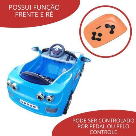 Imagem de Mini Carro Elétrico Infantil 6v Importway Com Controle Remoto Azul