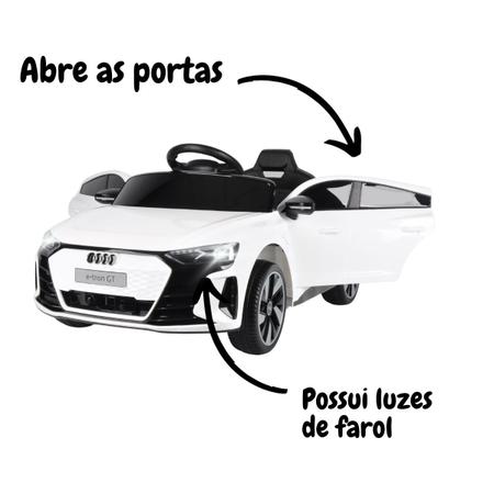 Imagem de Mini Carro Elétrico Infantil Audi Etron Gt Bateria 6V Branco Motorizado Controle Importway Bw-273br