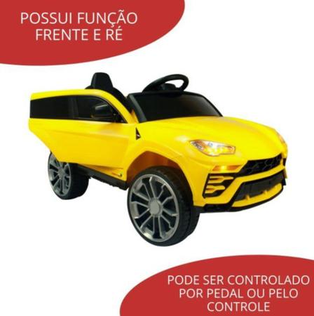 Mini Carro Elétrico Infantil Com Controle Remoto Amarelo BW029AM