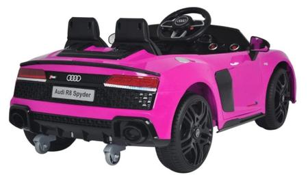 Mini Carro Elétrico Infantil Criança 12V Audi R8 Spyder Controle Remoto  Rosa Brinqway BW-123