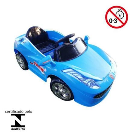 Imagem de Mini Carro Esportivo Elétrico Infantil com Controle Remoto Azul Importway BW097AZ