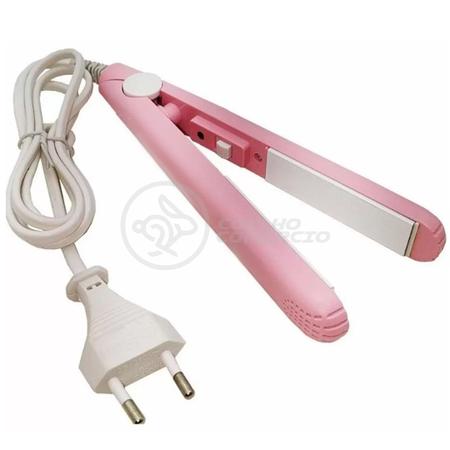 Imagem de Mini Chapinha Prancha para Viagem Cabelo 17cm Bivolt 110220V Profissional Dia Das Mães - Rosa