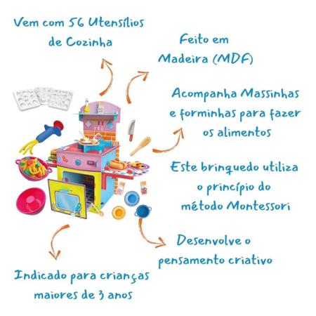 Imagem de Mini Chef Vamos Cozinhar Montessori Em Madeira Brincadeira de Criança +3 Anos