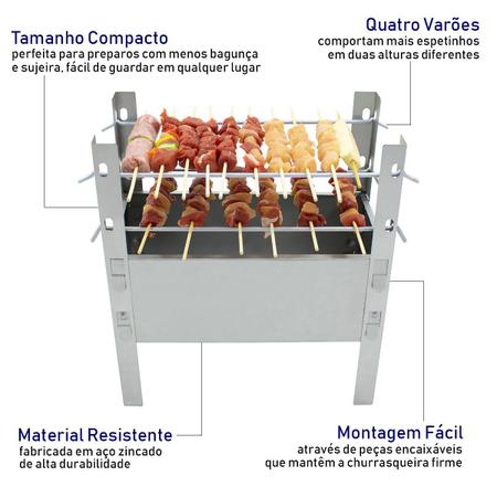 Imagem de Mini Churrasqueira Desmontável para Espetinhos Camping