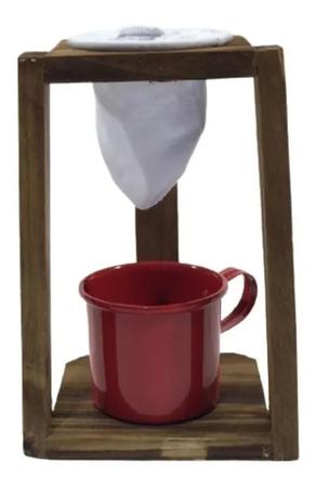 Imagem de Mini coador de café em madeira pinus