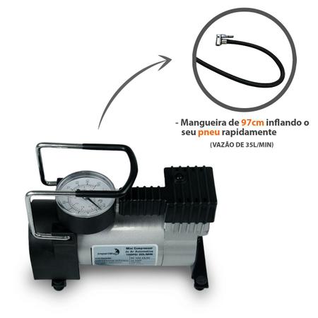 Imagem de Mini Compressor De Ar Automotivo Portátil P/ Encher Pneu 150psi 35l/min 12v