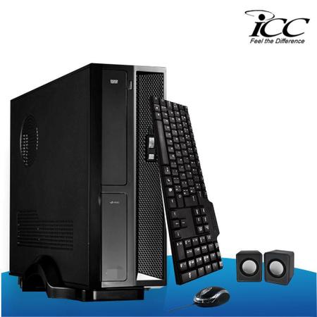 Imagem de Mini Computador Icc Dual Core 8gb HD 500gb Dvdrw Kit Monitor 19,5 Windows 10