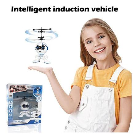 Imagem de Mini Drone Brinquedo Infantil Robô Helicóptero Voador Com Infravermelho Sensor A Mão Voa Verdade Recarregável