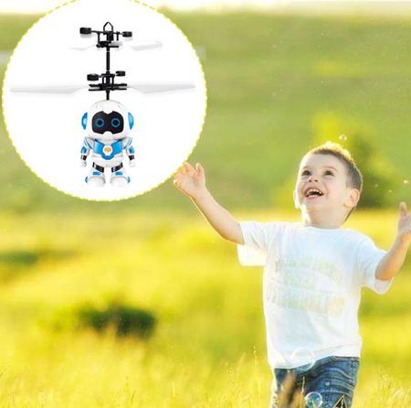 Mini Drone Robô Voador Azul Voa de Verdade Brinquedo - Robomix