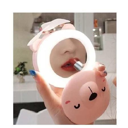 Espelho Portátil LED USB, ideal para maquiagem. Possui ventilador para  secar maquiagem. Com luz…