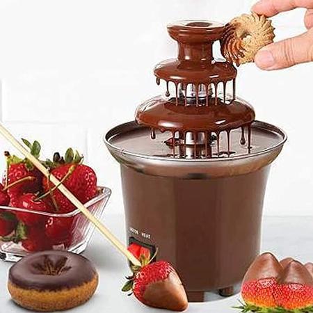 Imagem de Mini Fonte Cascata de Chocolate Derretimento com Aquecimento Maquina Chocolate Fondue