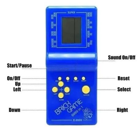 Mini game de bolso 9999 retro portatil - toy king