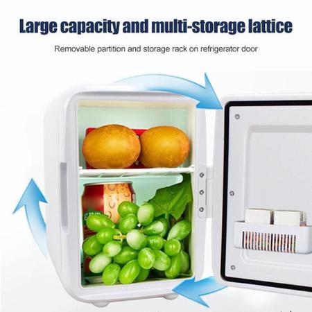 Imagem de Mini geladeira frigobar 2 em 1 refrigerador e aquecedor 12v 4l retro carro 4 litros rosa trivolt