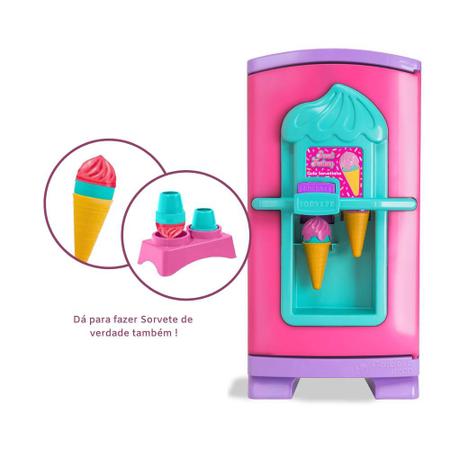 Brinquedo Infantil Geladeira Divertida Gela Sorvetinho Menina Sweet Fantasy  Faz Sorvete de Verdade +3 anos Cardoso Toys - Baby&Kids