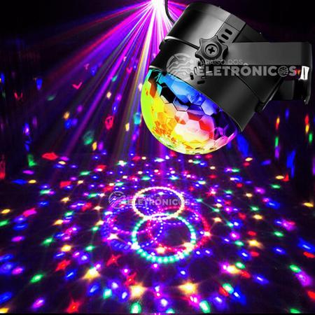 Imagem de Mini Globo Jogo De Luz Discoteca RGB Com Controle Para Festa DJ WS3316