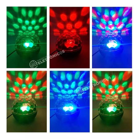 Imagem de Mini Globo LED RGB Jogo De Luz Colorido Para Festas e DJ USB   LEY2147