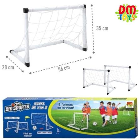 Kit 2 Mini Trave Gol De Futebol Infantil Jogo Com Bola