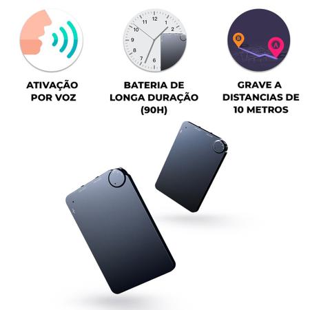 Imagem de Mini Gravador Espião Profissional Portátil 8gb Comando Sensor Voz Áudio Micro Escuta