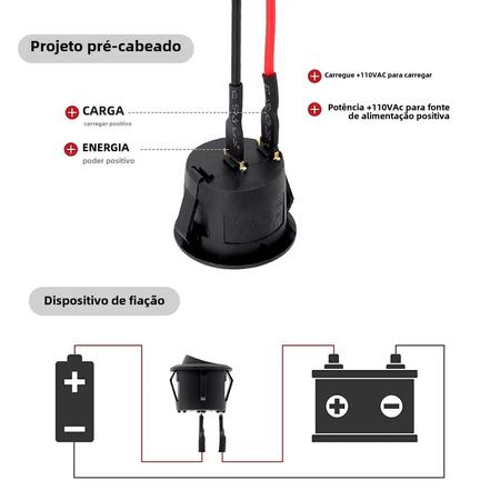 Imagem de Mini Interruptor Rocker De 12 Volts, 6 Pacotes Pré-fiado Liga/desliga Para Faça Você Mesmo 6A 250V