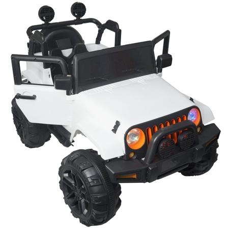 Mini Carro Elétrico Infantil Jipe com Controle Remoto Branco, Importway