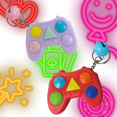 Mini jogo da memoria com chaveiro joystick e guizo colors a