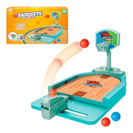 Imagem de Mini Jogo de Basquete Infantil Com Lançador Brinquedo Interativo e Educativo