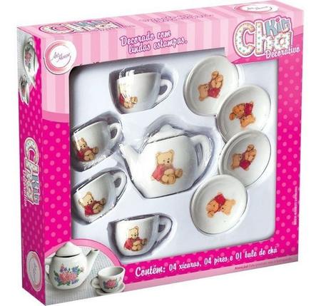 Kit Mini Jogo De Chá Cozinha Porcelana Infantil 9 Peças Flor Lembrancinha  Art Brink no Shoptime
