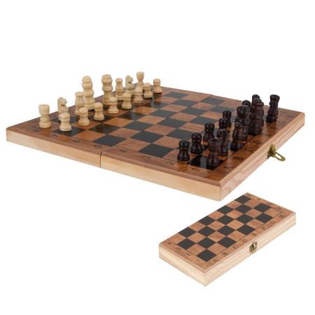 Antigo mini jogo de xadrez, marca Schach, completo, no