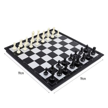 Tabuleiro de xadrez magnético portátil para 2 jogadores, jogo de