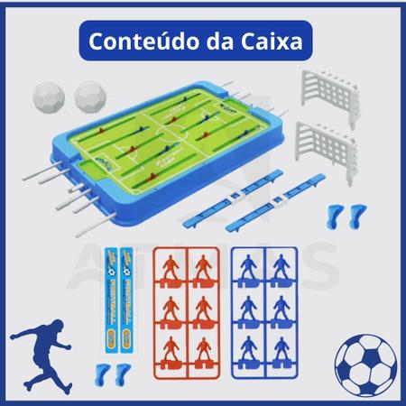 Futebol de mesa infantil pebolim moderno fliperama completo gol a gol  brinquedo campo botao