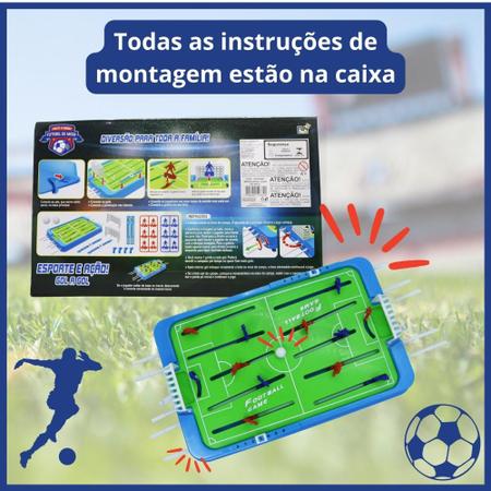 Futebol de mesa infantil pebolim moderno fliperama completo gol a gol  brinquedo campo botao