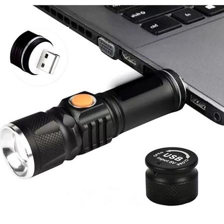 Imagem de Mini Lanterna LED Tática Potente Recarregável USB C/ Zoom