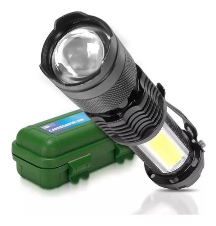 Imagem de Mini Lanterna Tática Police Usb Recarregável Profissional