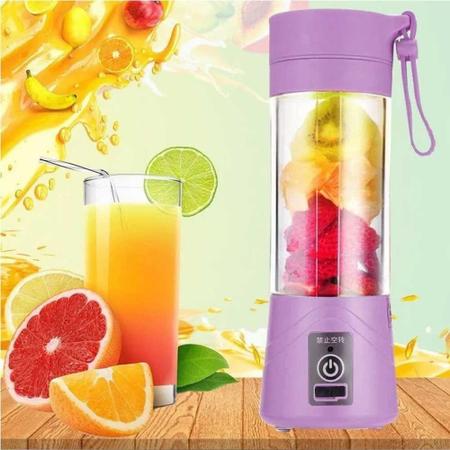 Imagem de Mini Liquidificador portatil B6 Laminas Mixer Juicer Cup para Sucos Shake Vitamin - Lilas - Lelongup