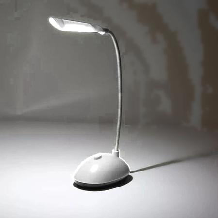 Imagem de Mini Luminaria De Mesa Portatil 4 Leds Leitura Estudo Branco