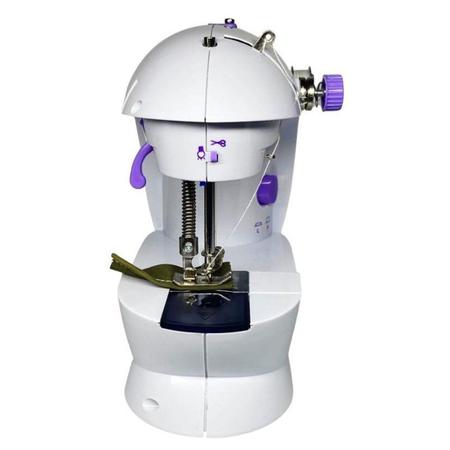 Imagem de Mini Maquina de Costura Domestica Iluminaçao LED Pedal Portatil Blusa Pano Pequenos Reparos Compacta